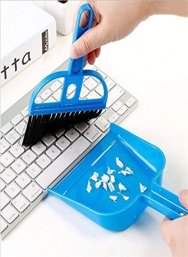 Vararo Plastic Mini Dustpan and Brush Set for Camping,Keyboard,Table,Desk,Window Gaps,Small Messes, Kids,Cat,Dog (Random Colour, Standard Size) -Pack of 2 - Image 2